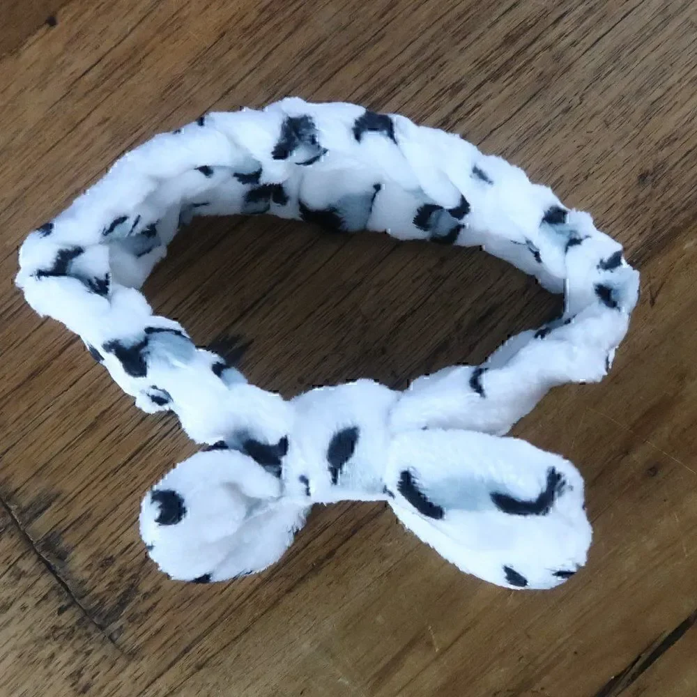 SNOW LEOPARD PLUSH BOWKNOT HEADBAND SPA SKINCARE ROUTINE ONE SIZE